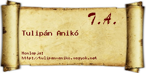 Tulipán Anikó névjegykártya
